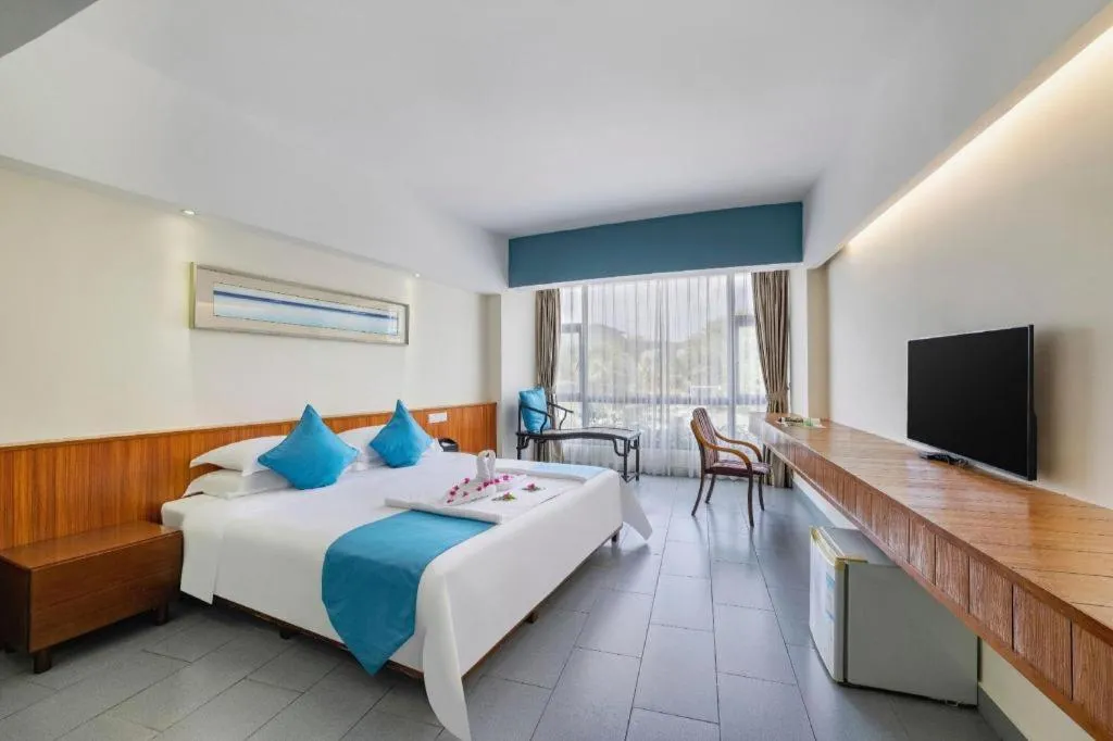 Bed in Sanya Luyi Sea View Hotel