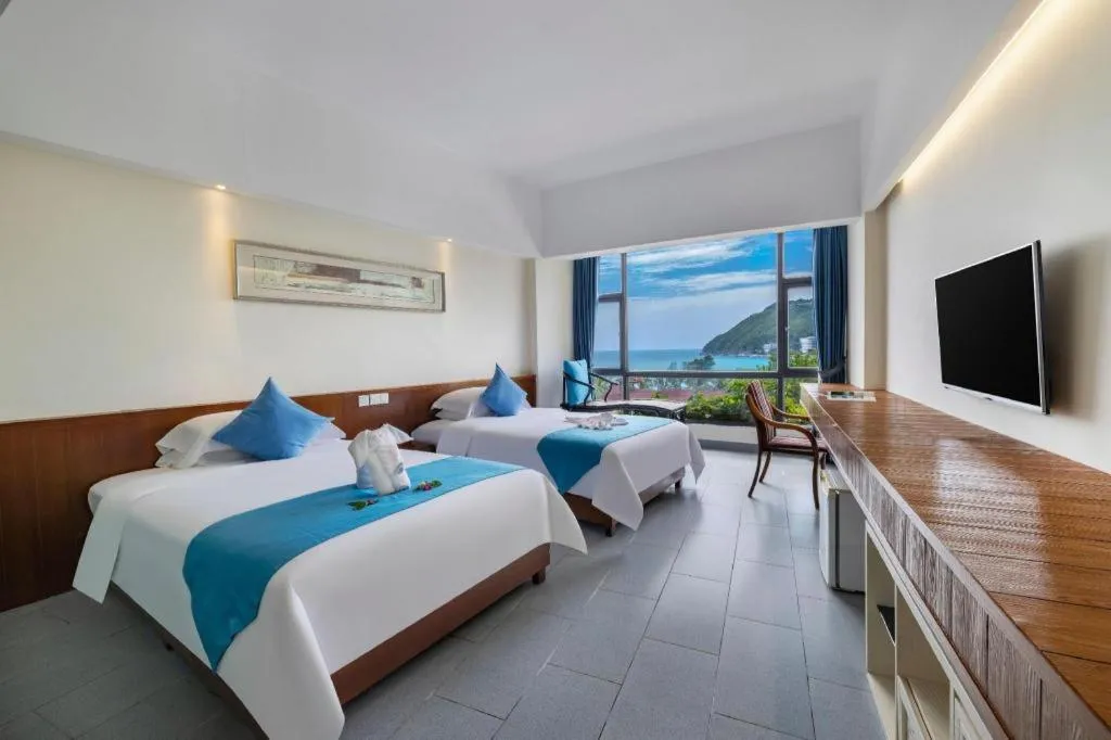 Bed in Sanya Luyi Sea View Hotel