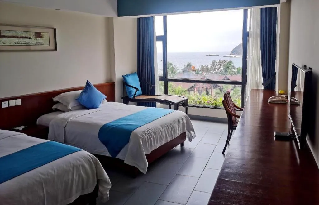 Bed in Sanya Luyi Sea View Hotel