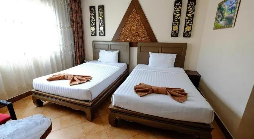 Bed in Red Balcony Hotel Bed in Red Balcony Hotel