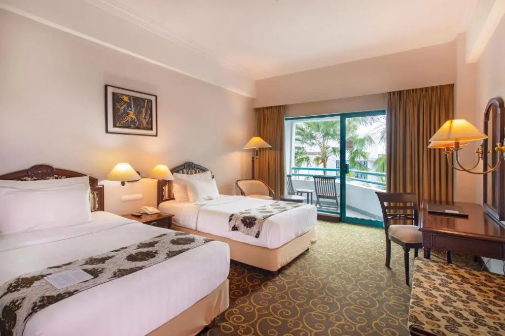 Bed in Blue Sky Hotel