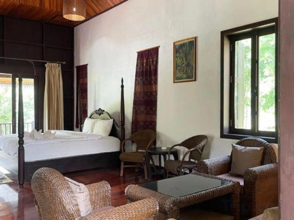 Bed in Nam Ou Riverside Resort