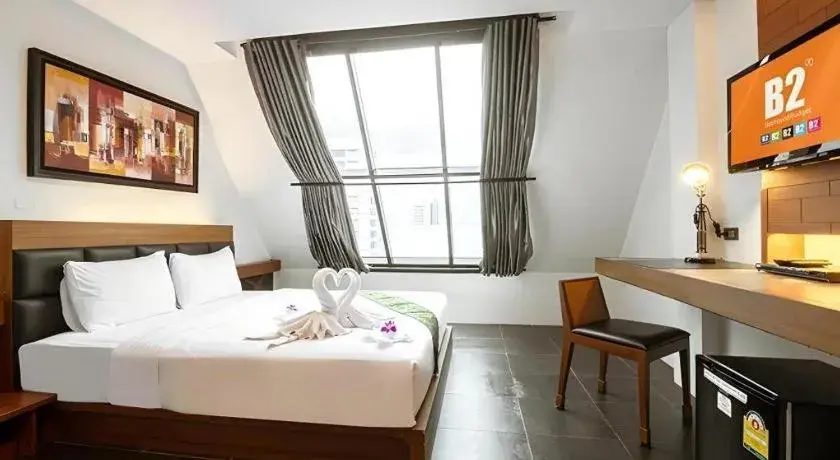 Bed in B2 Bangkok Srinakharin Boutique & Budget Hotel Bed in B2 Bangkok Srinakharin Boutique & Budget Hotel