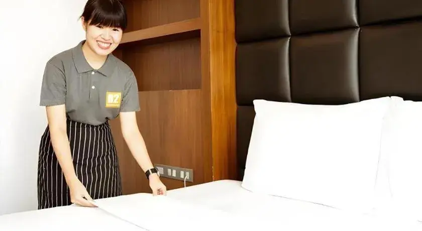 Bed in B2 Bangkok Srinakharin Boutique & Budget Hotel Bed in B2 Bangkok Srinakharin Boutique & Budget Hotel