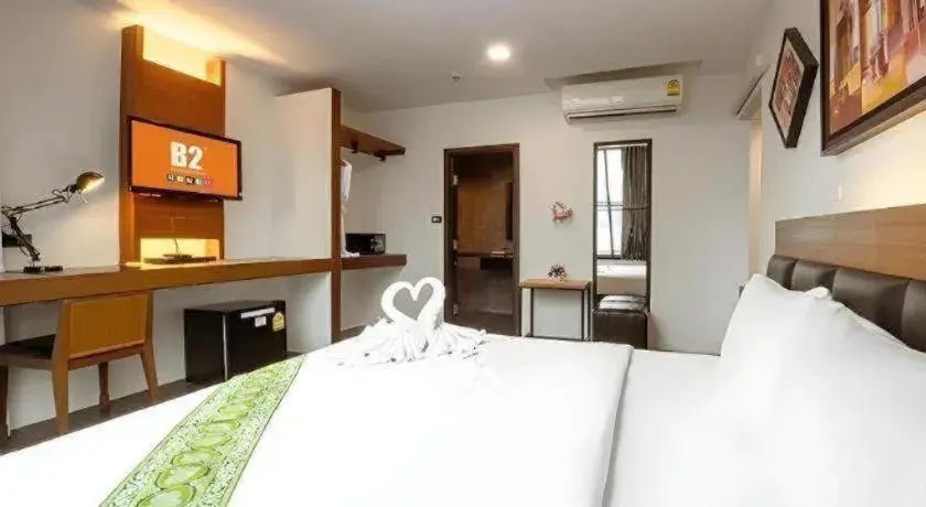 Bed in B2 Bangkok Srinakharin Boutique & Budget Hotel Bed in B2 Bangkok Srinakharin Boutique & Budget Hotel