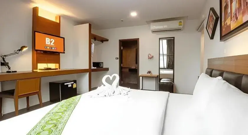 Bed in B2 Bangkok Srinakharin Boutique & Budget Hotel Bed in B2 Bangkok Srinakharin Boutique & Budget Hotel