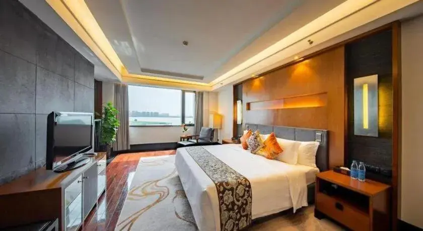 Bed in Worldhotel Grand Dushulake Suzhou Bed in Worldhotel Grand Dushulake Suzhou