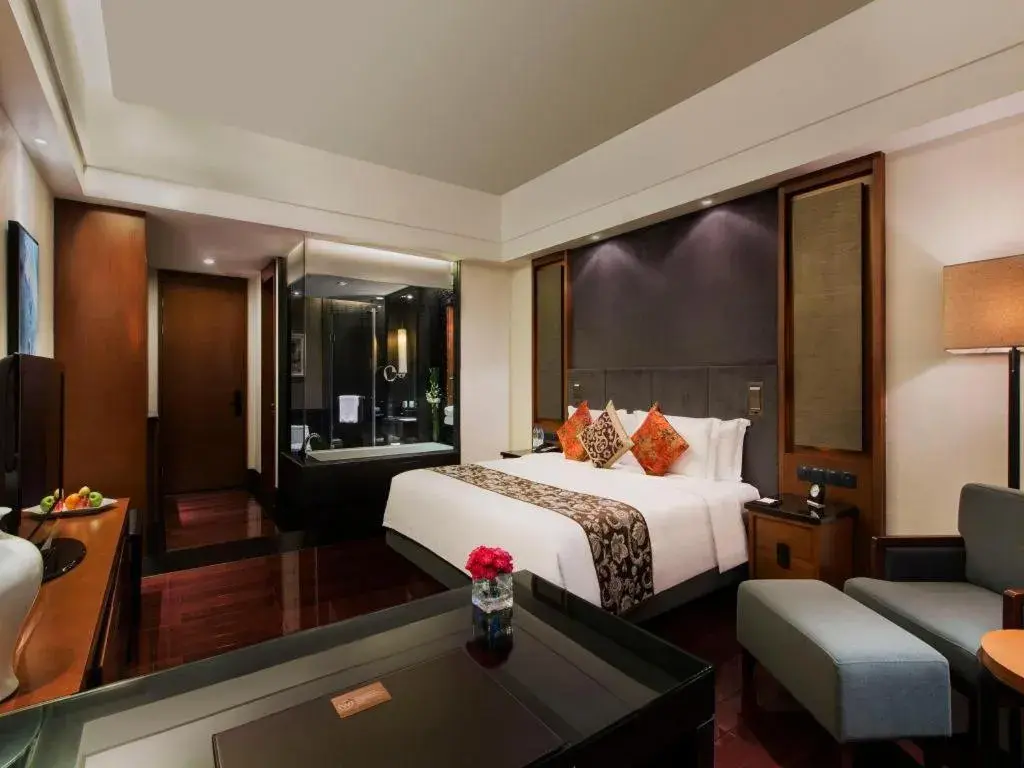 Bed in Worldhotel Grand Dushulake Suzhou Bed in Worldhotel Grand Dushulake Suzhou
