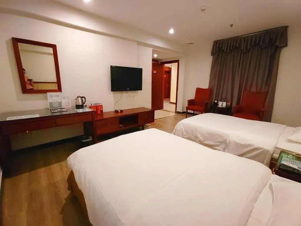 Bed in GreenTree Inn Shenzhen Kengzi Town Express Hotel Bed in GreenTree Inn Shenzhen Kengzi Town Express Hotel