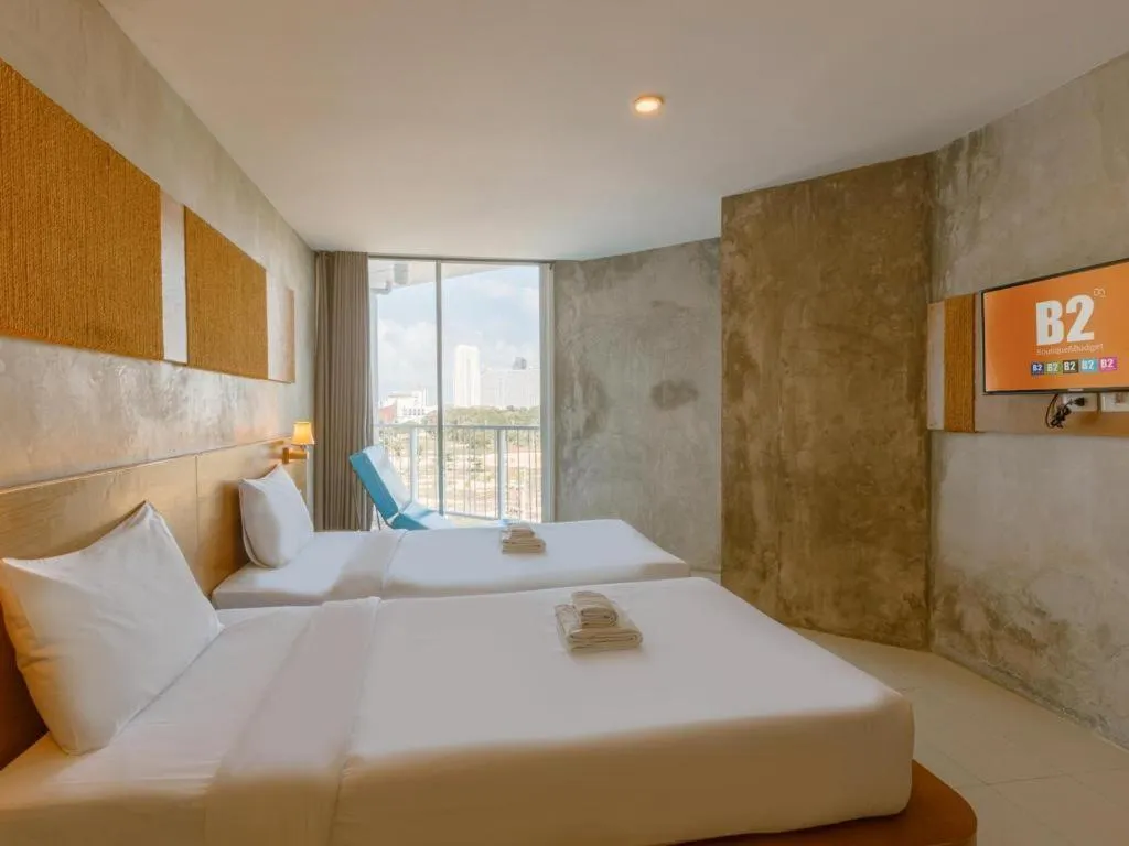 Bed in B2 Jomtien Pattaya Boutique & Budget Hotel