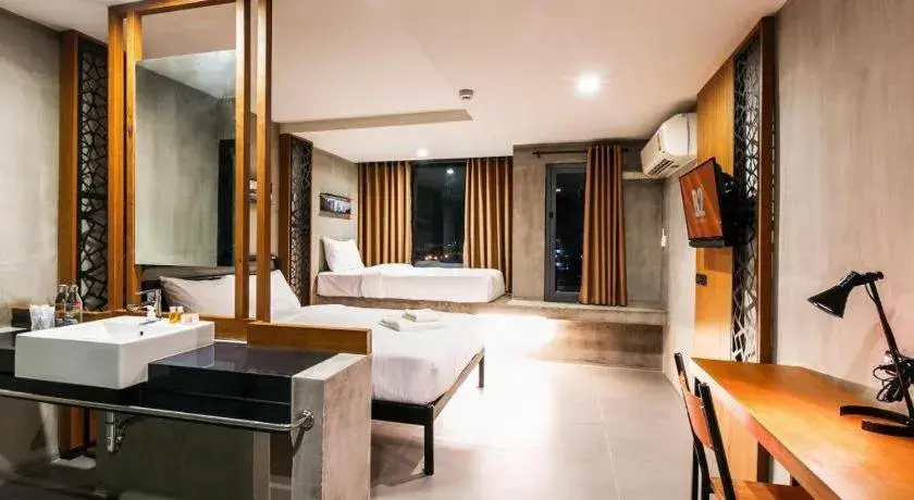 Bed in B2 Khon Kaen Boutique & Budget Hotel Bed in B2 Khon Kaen Boutique & Budget Hotel