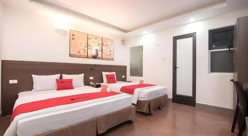 Bed in Ha Noi Vang Hotel Hoang Ngan