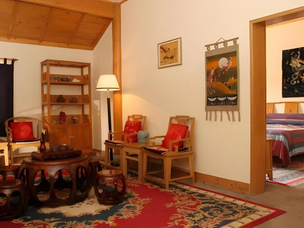 Bed in The Silk Road Dunhuang Hotel