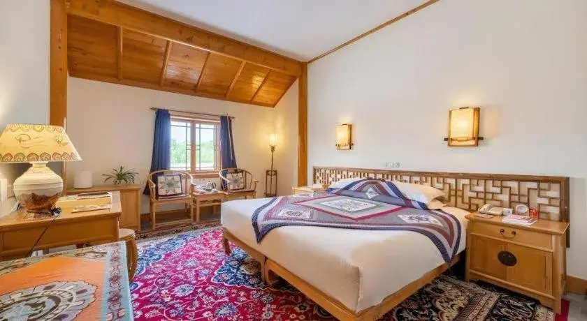 Bed in The Silk Road Dunhuang Hotel Bed in The Silk Road Dunhuang Hotel