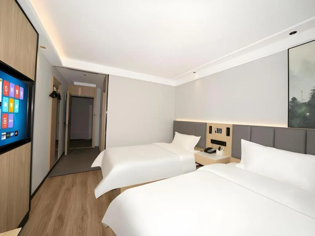 Bed in GreenTree Inn Beijing Capital Airport New International Exhibition Center Express Hotel