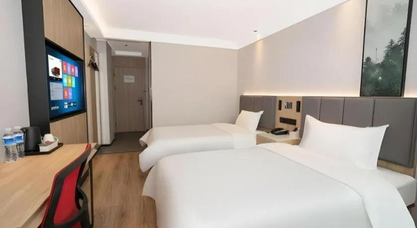 Bed in GreenTree Inn Beijing Capital Airport New International Exhibition Center Express Hotel