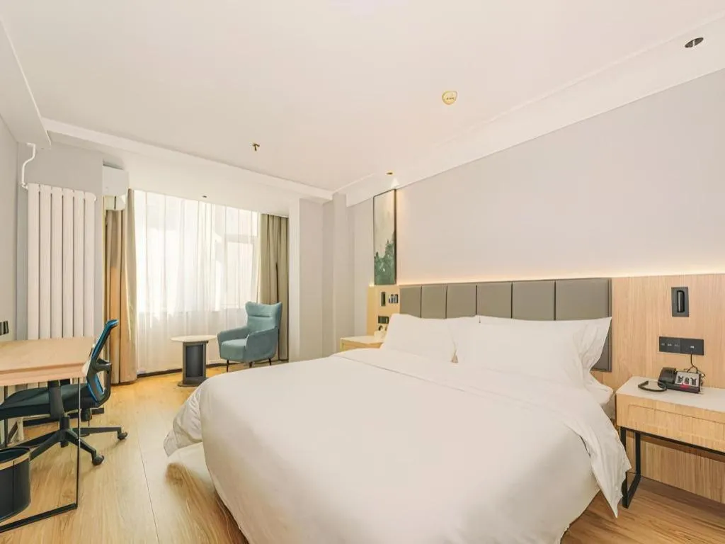 Bed in GreenTree Inn Beijing Capital Airport New International Exhibition Center Express Hotel