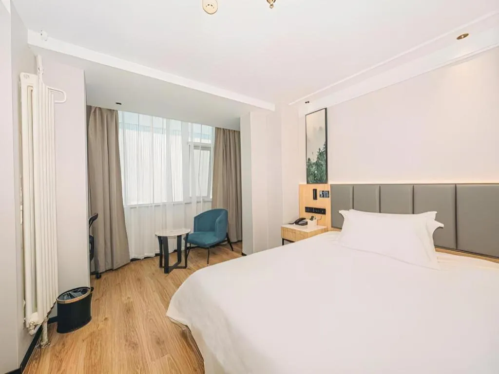 Bed in GreenTree Inn Beijing Capital Airport New International Exhibition Center Express Hotel