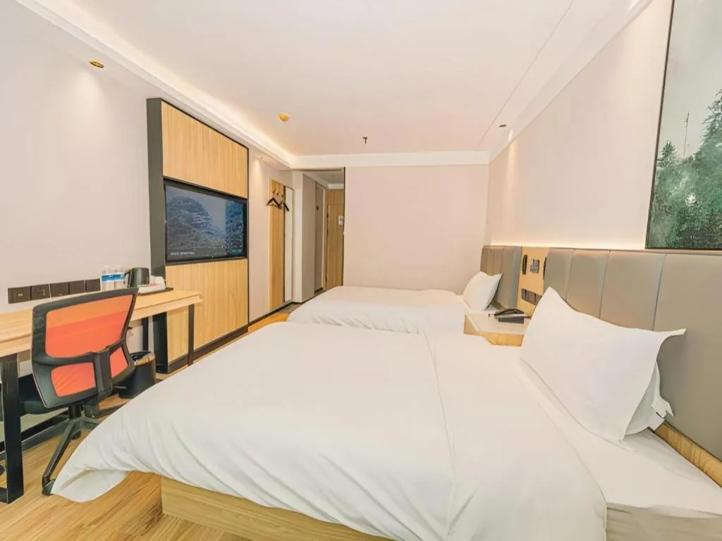 Bed in GreenTree Inn Beijing Capital Airport New International Exhibition Center Express Hotel