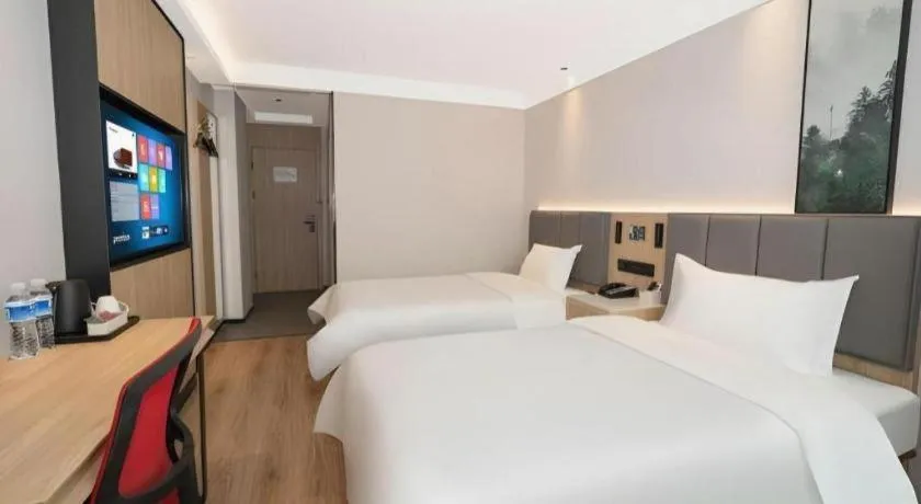 Bed in GreenTree Inn Beijing Capital Airport New International Exhibition Center Express Hotel