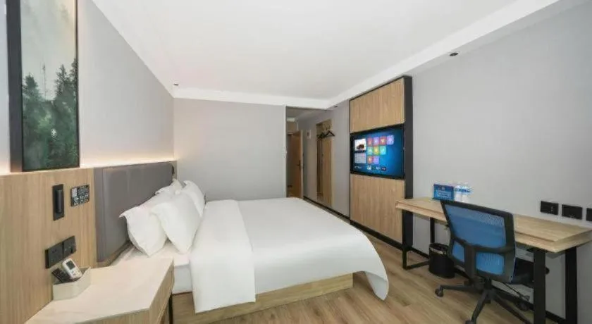 Bed in GreenTree Inn Beijing Capital Airport New International Exhibition Center Express Hotel