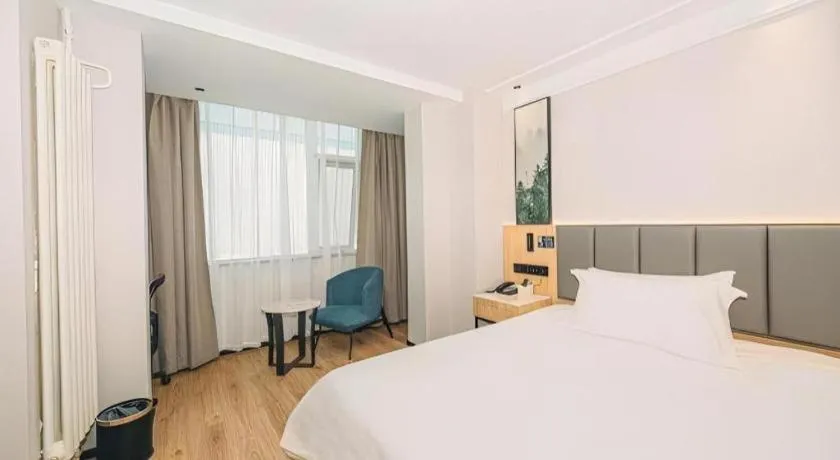 Bed in GreenTree Inn Beijing Capital Airport New International Exhibition Center Express Hotel