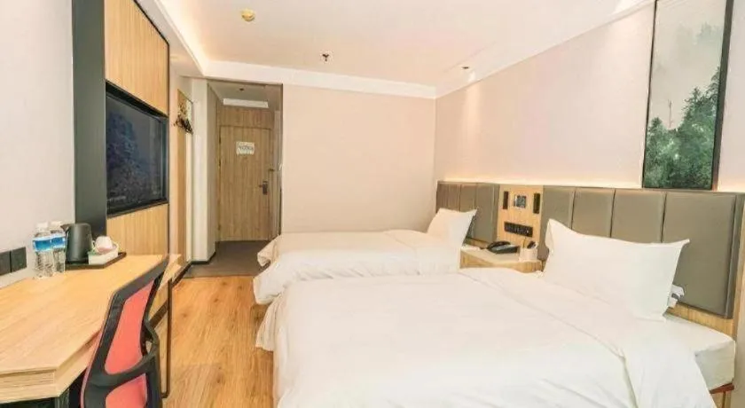 Bed in GreenTree Inn Beijing Capital Airport New International Exhibition Center Express Hotel