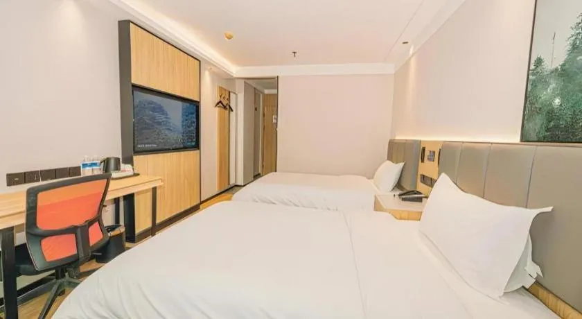 Bed in GreenTree Inn Beijing Capital Airport New International Exhibition Center Express Hotel