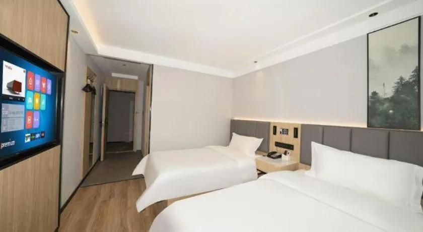 Bed in GreenTree Inn Beijing Capital Airport New International Exhibition Center Express Hotel