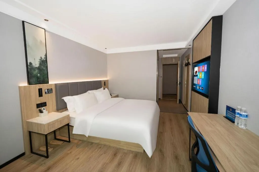 Bed in GreenTree Inn Beijing Capital Airport New International Exhibition Center Express Hotel