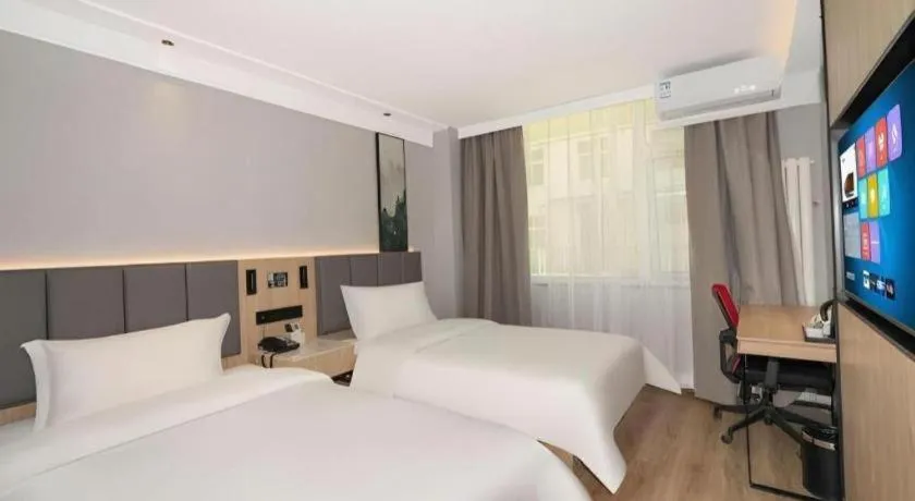 Bed in GreenTree Inn Beijing Capital Airport New International Exhibition Center Express Hotel