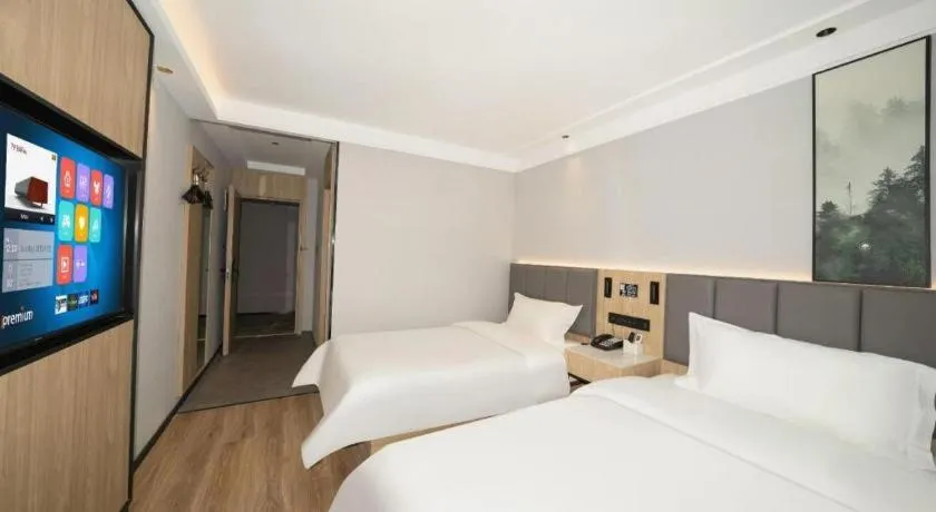 Bed in GreenTree Inn Beijing Capital Airport New International Exhibition Center Express Hotel