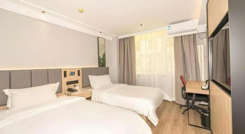 Bed in GreenTree Inn Beijing Capital Airport New International Exhibition Center Express Hotel