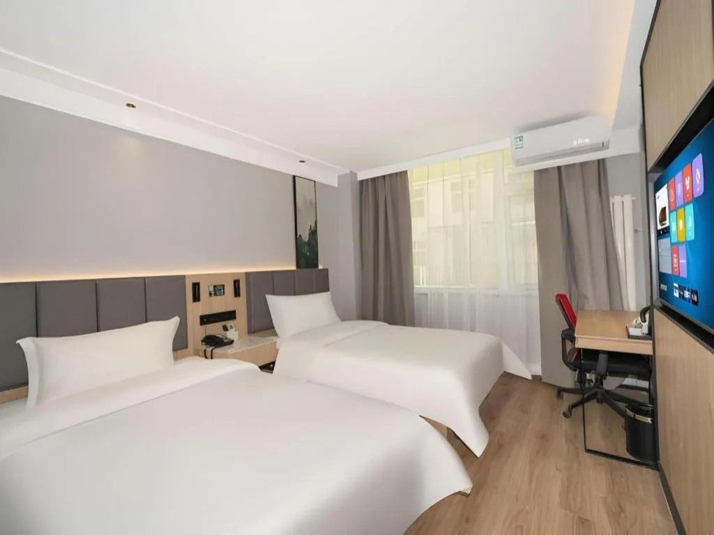 Bed in GreenTree Inn Beijing Capital Airport New International Exhibition Center Express Hotel