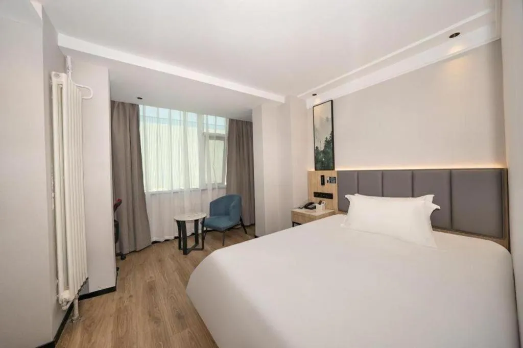 Bed in GreenTree Inn Beijing Capital Airport New International Exhibition Center Express Hotel