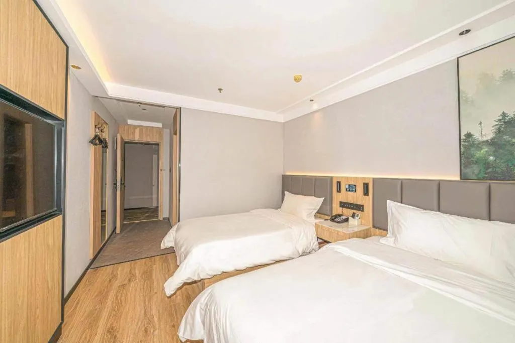 Bed in GreenTree Inn Beijing Capital Airport New International Exhibition Center Express Hotel