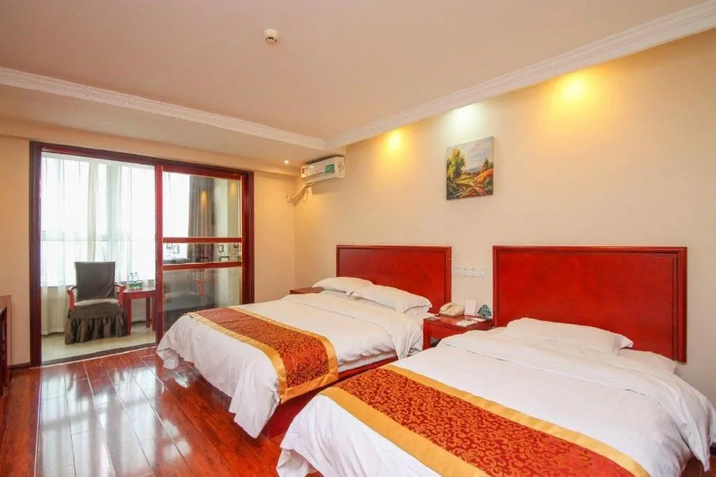 Bed in GreenTree Inn Lianyungang Guanyun Bus Station Zhenxing Garden Express Hotel