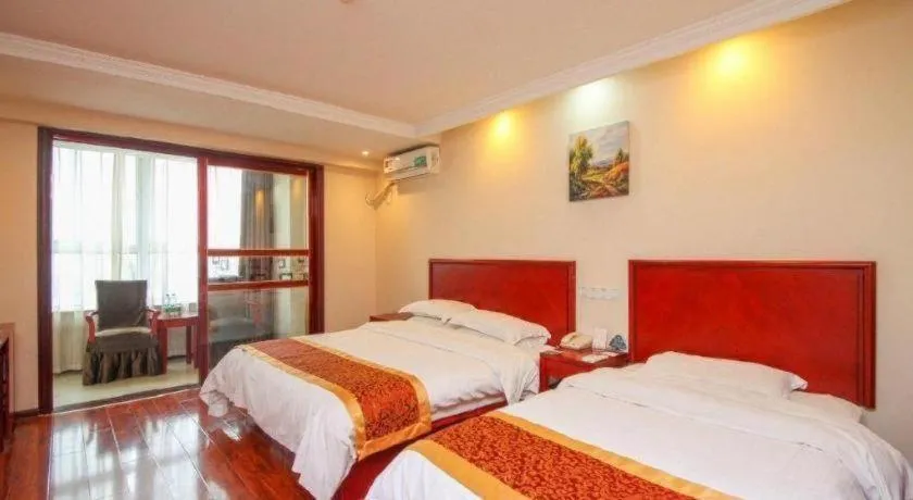 Bed in GreenTree Inn Lianyungang Guanyun Bus Station Zhenxing Garden Express Hotel