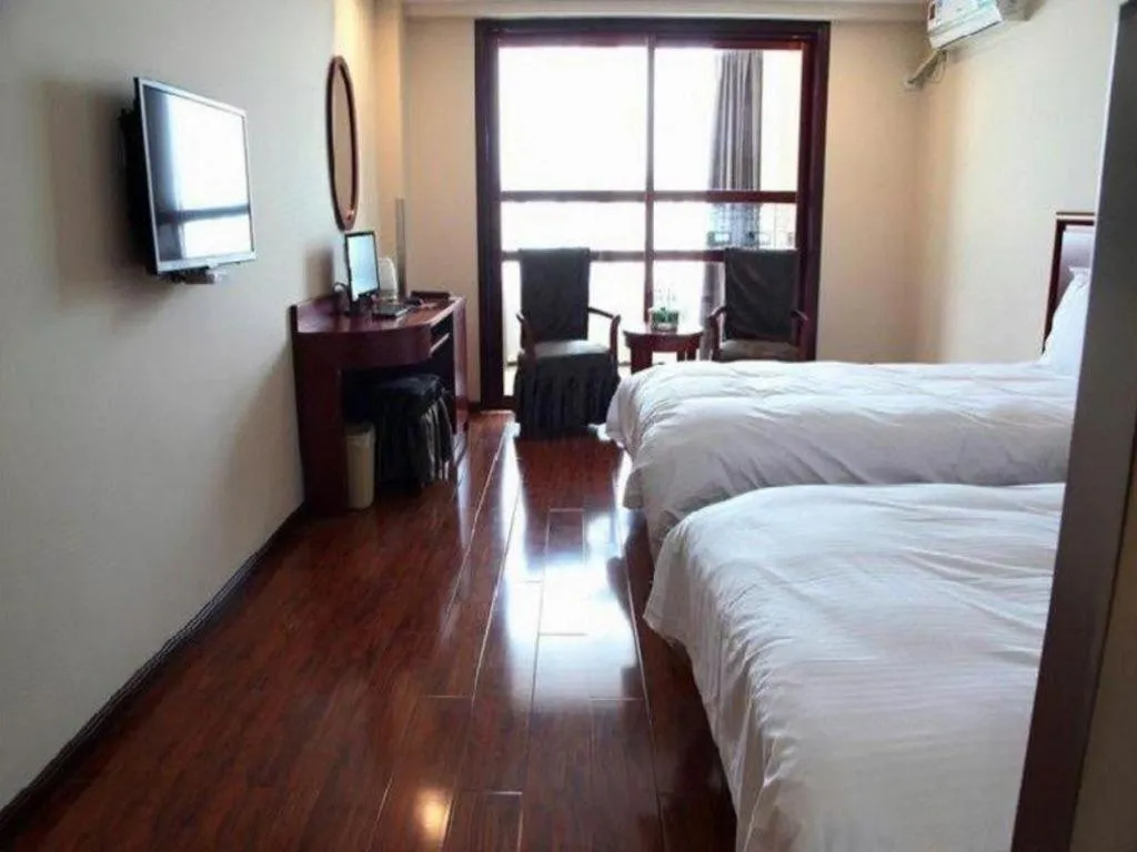 Bed in GreenTree Inn Lianyungang Guanyun Bus Station Zhenxing Garden Express Hotel
