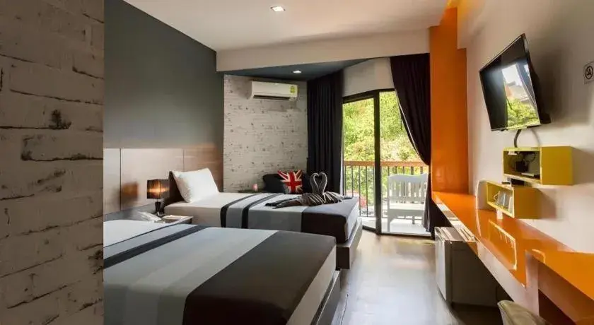 Bed in The Loft Seaside Sriracha Hotel Bed in The Loft Seaside Sriracha Hotel