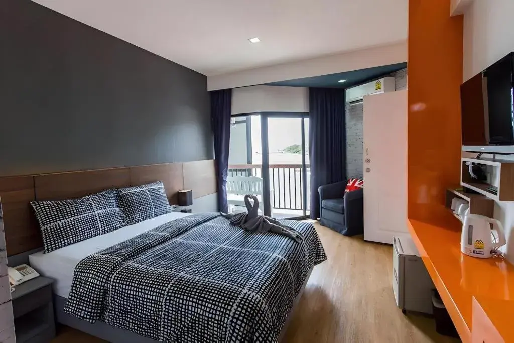 Bed in The Loft Seaside Sriracha Hotel Bed in The Loft Seaside Sriracha Hotel