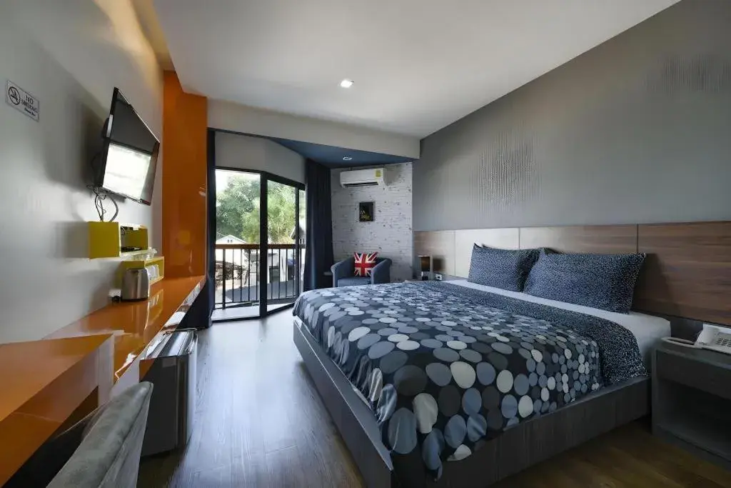 Bed in The Loft Seaside Sriracha Hotel Bed in The Loft Seaside Sriracha Hotel