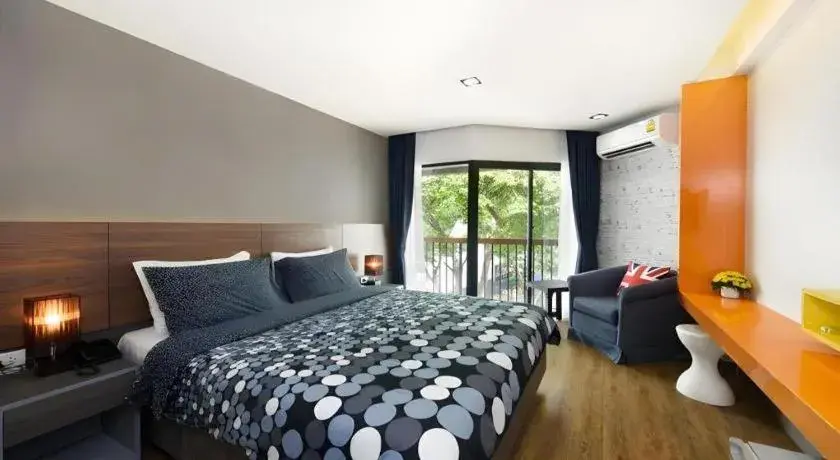 Bed in The Loft Seaside Sriracha Hotel Bed in The Loft Seaside Sriracha Hotel