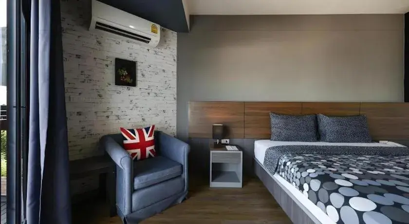 Bed in The Loft Seaside Sriracha Hotel Bed in The Loft Seaside Sriracha Hotel