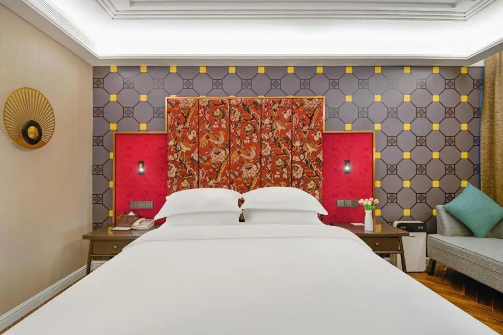 Bed in Metropolo Hotel Hefei Baohe Wandabao Park Metro Station