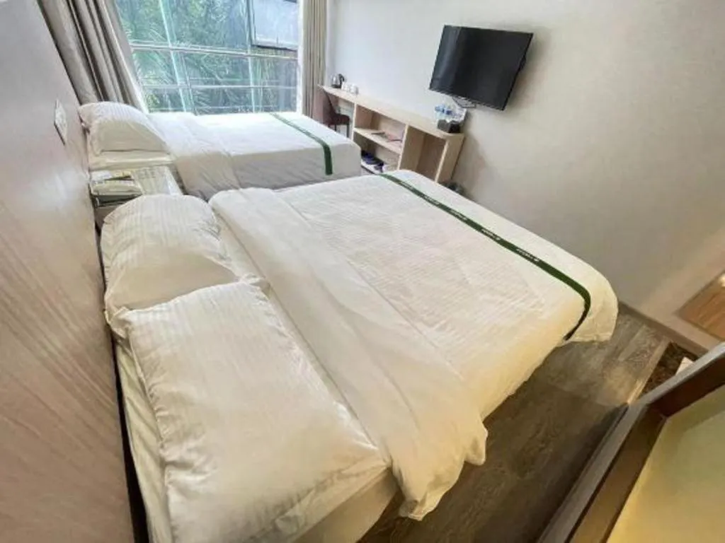 Bed in GreenTree Inn Shenzhen Guanggang Port Futian South Road Express Hotel