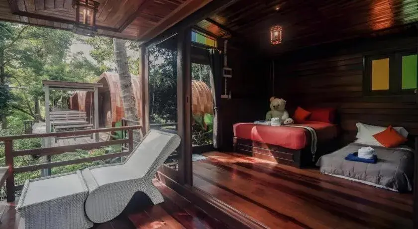 Bed in River View Resort At Chaewlan Bed in River View Resort At Chaewlan