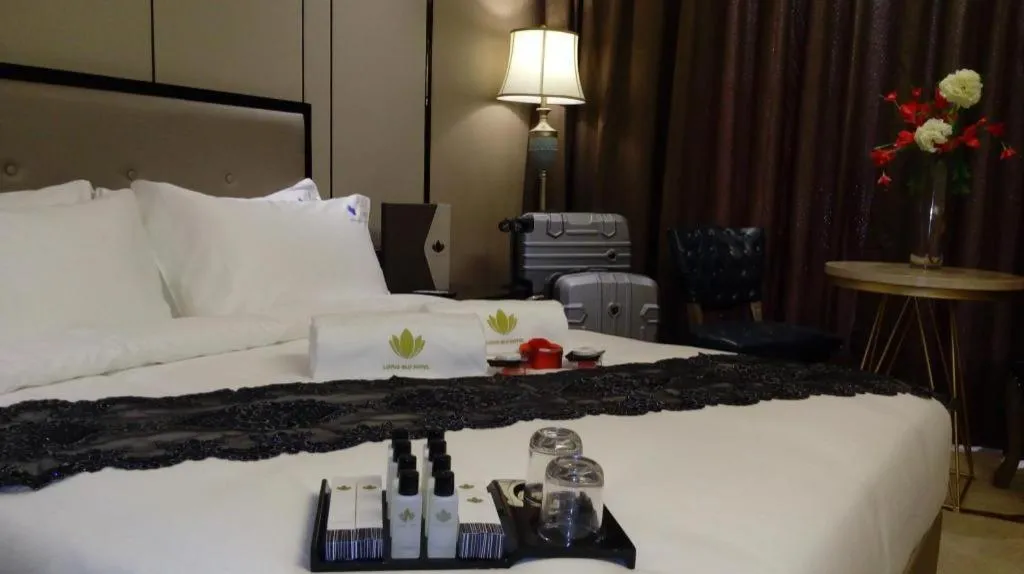 Bed in Lotus Blu Hotel