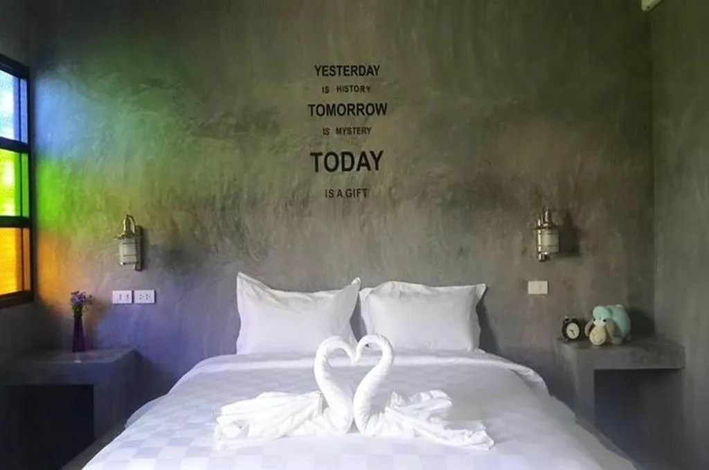 Bed in Baanwaan Resort