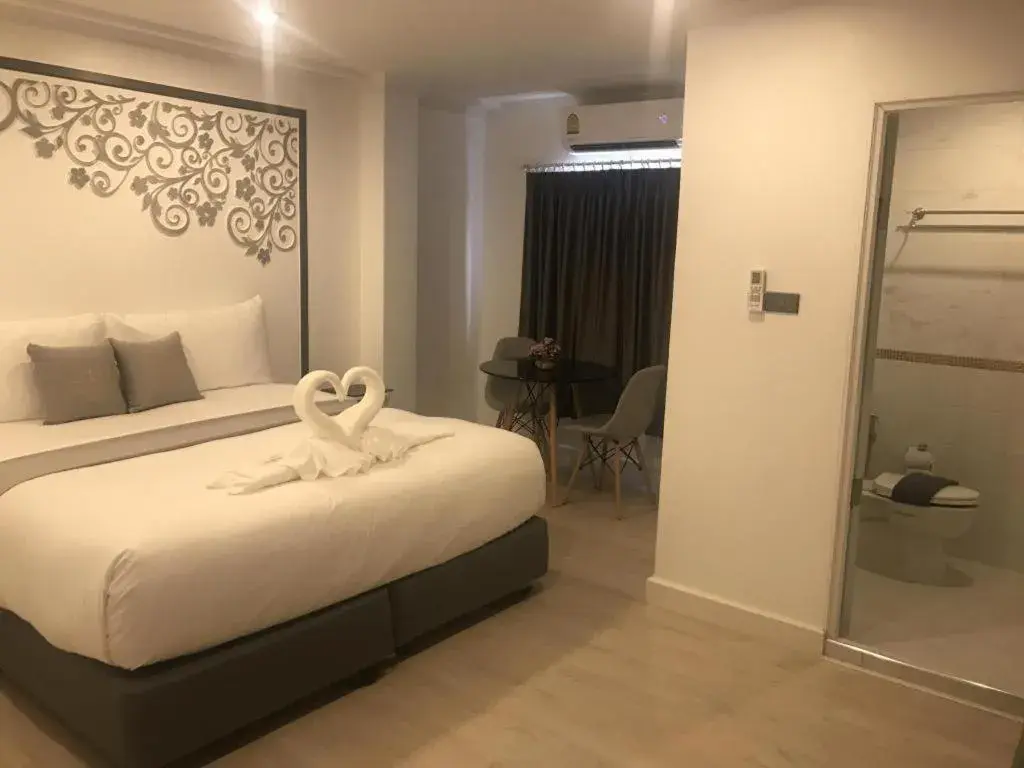 Bed in white house Bed in white house